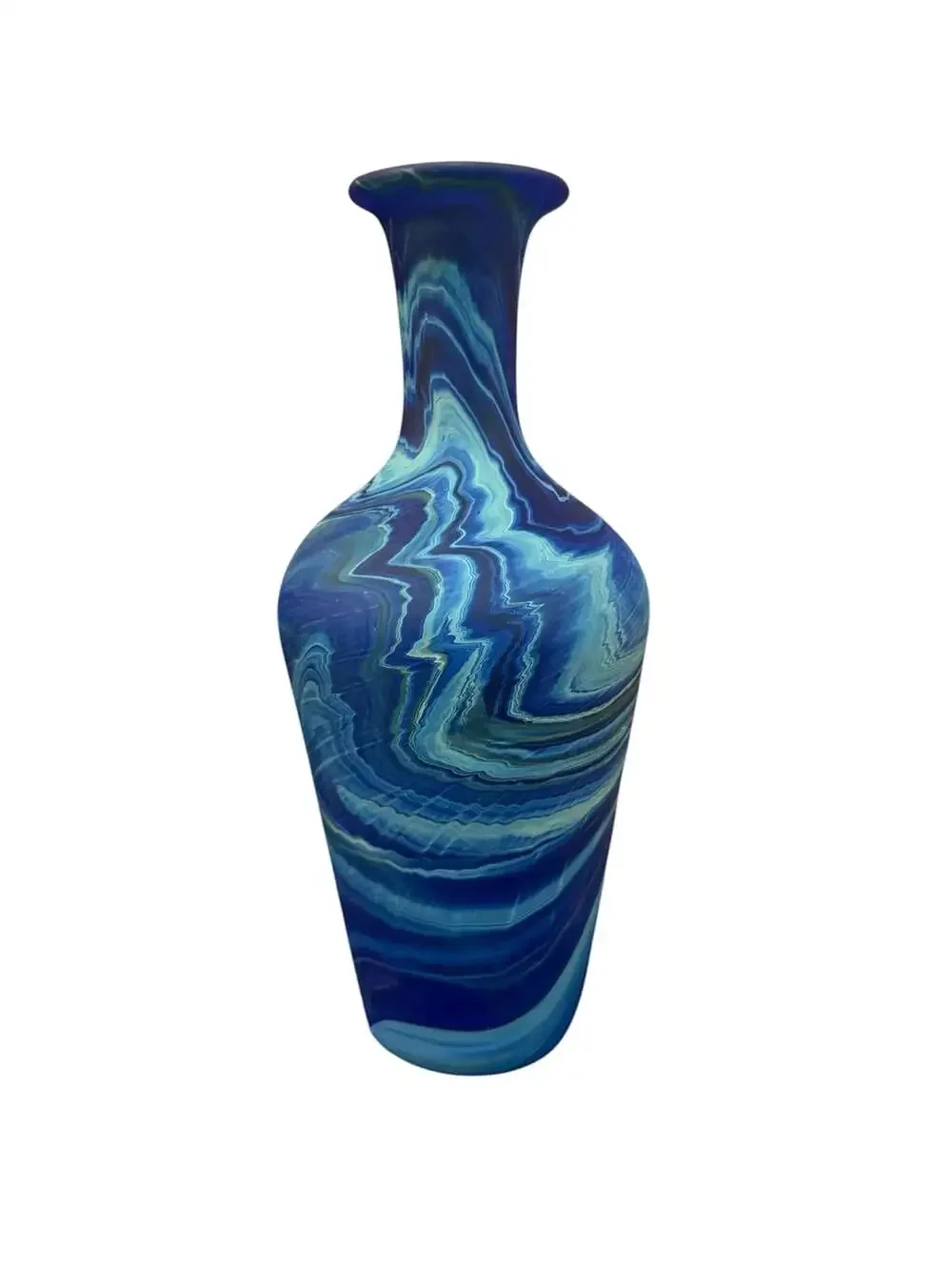 Hebron Carafe / Vase Blue – Recycled Glass & Hand-Blown